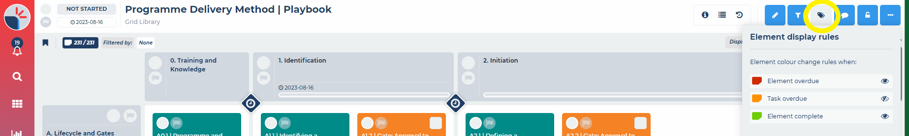 How do I view element display rules?